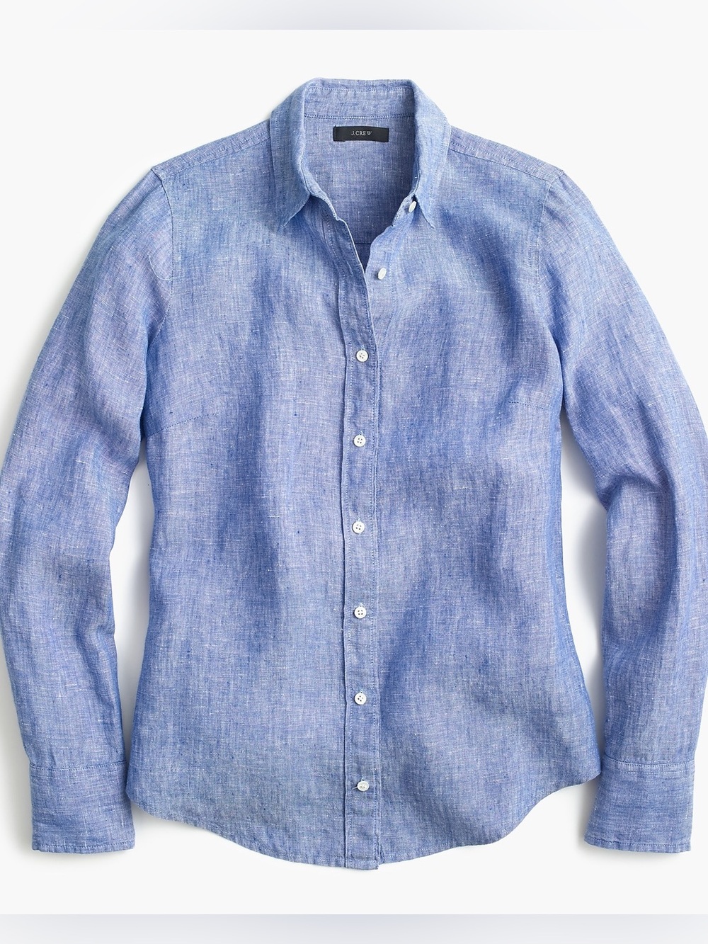 J. Crew Baird McNutt Chambray Irish Linen Top 0 XS blue button down long sleeve